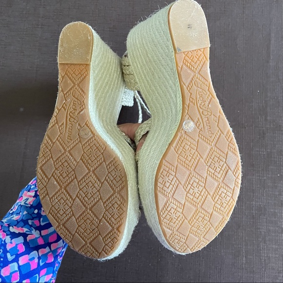 Lucky Brand Lainey Espadrille Gold Braided Wedge 9 - Picture 7 of 9